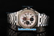 Audemars Piguet Royal Oak Offshore Panda Themes Swiss Valjoux 7750 Automatic Movement Full Steel with White Grid Dial and Black Numeral Markers-Big Calendar Audemars Piguet Royal Oak Offshore Panda Themes Swiss Valjoux 7750 Automatic Movement Full Steel with White Grid Dial and Black Numeral Markers-Big Calendar