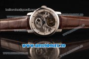 Vacheron Constantin Traditionelle Minute Repeater Tourbillon Swiss Tourbillon Manual Winding Steel Case with Gray Dial and Brown Leather Strap