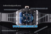 Richard Mille RM052 Miyota 9015 Automatic PVD Case with Skull Dial Dot Markers and Black Rubber Strap
