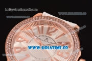 Blancpain Women Ladybird Ultraplate Miyota 9015 Automatic Rose Gold Case with Diamonds Bezel and Silver Dial (G5)