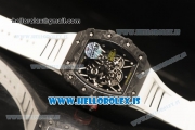 Richard Mille RM35-02 Carbon Fiber With Miyota 9015 Movement 1:1 Clone White Rubber