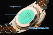 Rolex Datejust Automatic Movement ETA Coating Case with White Dial and Stick Markers-Two Tone Strap