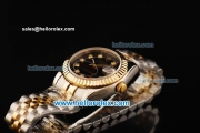Rolex Datejust Oyster Perpetual Automatic Movement Black Dial with Diamond Markers and Two Tone Strap-Lady Model