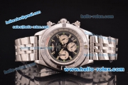 Breitling Chronomat B01 Chronograph Miyota Quartz Steel Case/Strap with Black Dial