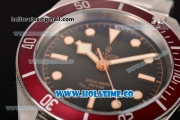 Tudor Heritage Black Bay Asia 2813 Automatic Steel Case/Bracelet with Black Dial and Red Bezel (ZF)