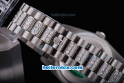 Rolex Day-date with Diamond Dial-Diamonds Bezel,Stainless Steel Strap