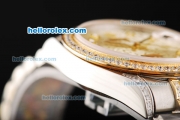 Rolex Datejust Automatic Movement with Diamond Bezel/ Markers and Two Tone Strap
