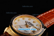 Rolex Datejust Automatic Movement ETA Coating Case with Black Diamond Bezel-White Dial