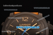 Panerai Luminor 1950 3 Days Chrono Flyback Automatic Ceramica PAM 580 Clone P.9000 Automatic Ceramic Case with Black Dial and Stick/Arabic Numeral Markers (KW)