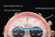 Tag Heuer Carrera Calibre 18 Chronograph Miyota Quartz Rose Gold Case with White Dial and Stick Markers