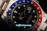 Rolex GMT-Master Swiss ETA 2836 Automatic Movement Full Steel with Blue/Red Bezel and Yellow Markers