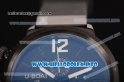 U-Boat Classico 45 Chronograph Miyota OS10 Quartz PVD Case with Black Dial Black Rubber Strap and Arabic Numeral Markers