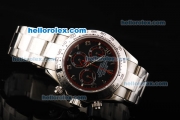 Rolex Daytona Swiss Valjoux 7750 Chronograph Automatic Movement Full Steel with Black Dial and Arabic Numerals
