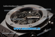 Hublot Big Bang Unico Chrono Swiss Valjoux 7750 Automatic PVD Case with Skeleton Dial and Black Rubber Strap - 1:1 Original