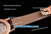 Omega De Ville Hour Vision Swiss ETA 2836 Automatic Rose Gold Case and Brown Leather Strap with Black Dial