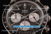 Rolex Daytona Vintage Chrono Miyota OS20 Quartz Steel Case/Bracelet with Black Dial and Stick Markers