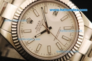 Rolex Datejust II Rolex 3135 Automatic Movement Full Steel with White Dial and White Stick Markers