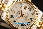 Rolex Datejust Automatic Movement ETA Coating Case with Gold Bezel and Two Tone Strap-36mm