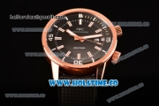 IWC Aquatimer Vintage 1967 Asia Automatic Rose Gold Case with Black Dial White Stick Markers and Black Rubber Strap