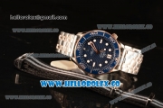 Omega Seamaster New Collection Senda Gold On Steel With Clone Omega 8500 Automatic Blue Dial 210.20.42.20.03.002