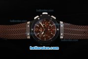 Hublot Big Bang Swiss Valjoux 7750 Automatic Movement PVD Case with Ceramic Bezel-Brown CF Dial and Silver Stick/Numeral Markers