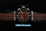 Hublot Big Bang Swiss Valjoux 7750 Automatic Movement PVD Case with Ceramic Bezel-Brown CF Dial and Silver Stick/Numeral Markers