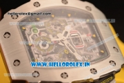 Richard Mille RM11-03 Swiss Valjoux 7750 Automatic Steel Case Skeleton Dial With Arabic Numeral Markers Yellow Rubber Strap(KV)