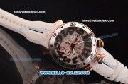 Gaga Milano Chrono 48 Miyota OS20 Quartz Rose Gold Case with Silver Dial and Black Numeral Markers