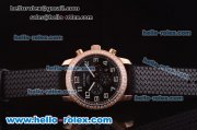 Chopard Miglia GT XL Chronograph Miyota Quartz Rose Gold Case with Diamond Bezel and Black Dial