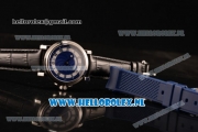 Breguet Marine Big Date Clone Breguet Automatic Steel Case with Blue Dial and Black Leather Strap