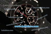 Hublot Big Bang Swiss Valjoux 7750 Automatic Movement PVD Case with Black Dial and Silver Markers-Black Rubber Strap