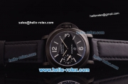 Panerai Luminor Marina Pam 005 Asia 6497 Manual Winding PVD Case with Black Dial and Black Leather Strap