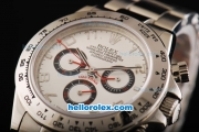 Rolex Daytona Oyster Perpetual Date Swiss Valjoux 7750 Automatic Movement Full Steel with White Dial and Numeral Markers