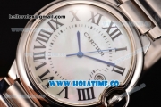 Cartier Ballon Bleu De Large Swiss ETA 2824 Automatic Steel Case with White MOP Dial and Roman Numeral Markers