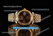 Rolex Datejust 37mm Swiss ETA 2836 Automatic Two Tone with Pink Dial and Roman Markers