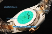 Rolex Datejust Automatic Movement Steel Case with Green Roman Numerals and Two Tone Strap-Lady Model