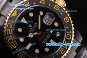 Rolex GMT Master II Swiss ETA 2836 Automatic Full PVD with Gold Bezel and Black Dial