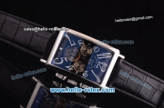 Franck Muller Long Island Tourbillon Automatic Movement Steel Case with Black Dial and White Numeral Markers