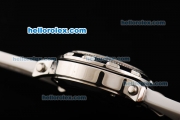 Chopard Happy Sport Quartz Movement White Dial with Diamond Bezel and White Rubber Strap-Lady Model