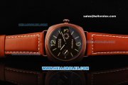 Panerai Marina Militare Manual Winding Movement Brown PVD Case with Black Dial and Green Markers