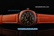 Panerai Marina Militare Manual Winding Movement Brown PVD Case with Black Dial and Green Markers Panerai Marina Militare Manual Winding Movement Brown PVD Case with Black Dial and Green Markers