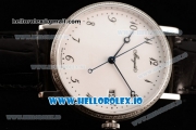 Breguet Classique Japanese Miyota 9015 Automatic Movement Steel White Dial and Arabic Numeral Markers Leather Strap (FF)