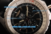 Breitling Bentley Big Date Automatic Movement Steel Case with Black Dial and Black Leather Strap