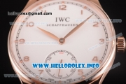 IWC Portuguese Asia 6497 Manual Winding Rose Gold Case with White Dial and Arbaic Numeral Markers