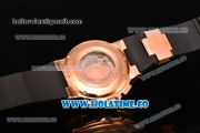 Ulysse Nardin Marine Chrono Asia Automatic Rose Gold Case with Roman Numeral Markers and White Dial