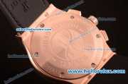 Hublot Classic Fusion Chronograph Quartz Rose Gold Case with Black Dial and Black Leather Strap