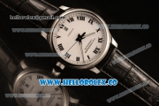 Chopard L.U.C 1937 Miyota 9015 Automatic Steel Case with White Dial and Black Leather Strap (AAAF)