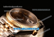 Rolex Datejust 37mm Swiss ETA 2836 Automatic Two Tone with Pink Dial and Roman Markers