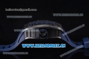 Richard Mille RM 055 Miyota 9015 Automatic PVD Case with Skeleton Dial Dot Markers and Blue Rubber Strap