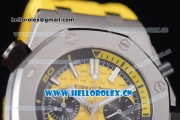 Audemars Piguet Royal Oak Offshore Diver Swiss Valjoux 7750 Automatic Steel Case with Yellow Dial Yellow Rubber Strap and Stick/Arabic Numeral Markers (EF)